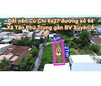 THCC87 Đất nền Củ Chi 6x27 đường số 64 xã Tân Phú Trung gần BV Xuyên Á