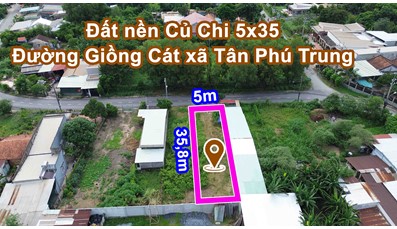 THCC85 Đất nền Củ Chi 5x35 đường Giồng Cát xã Tân Phú Trung