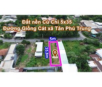 THCC85 Đất nền Củ Chi 5x35 đường Giồng Cát xã Tân Phú Trung