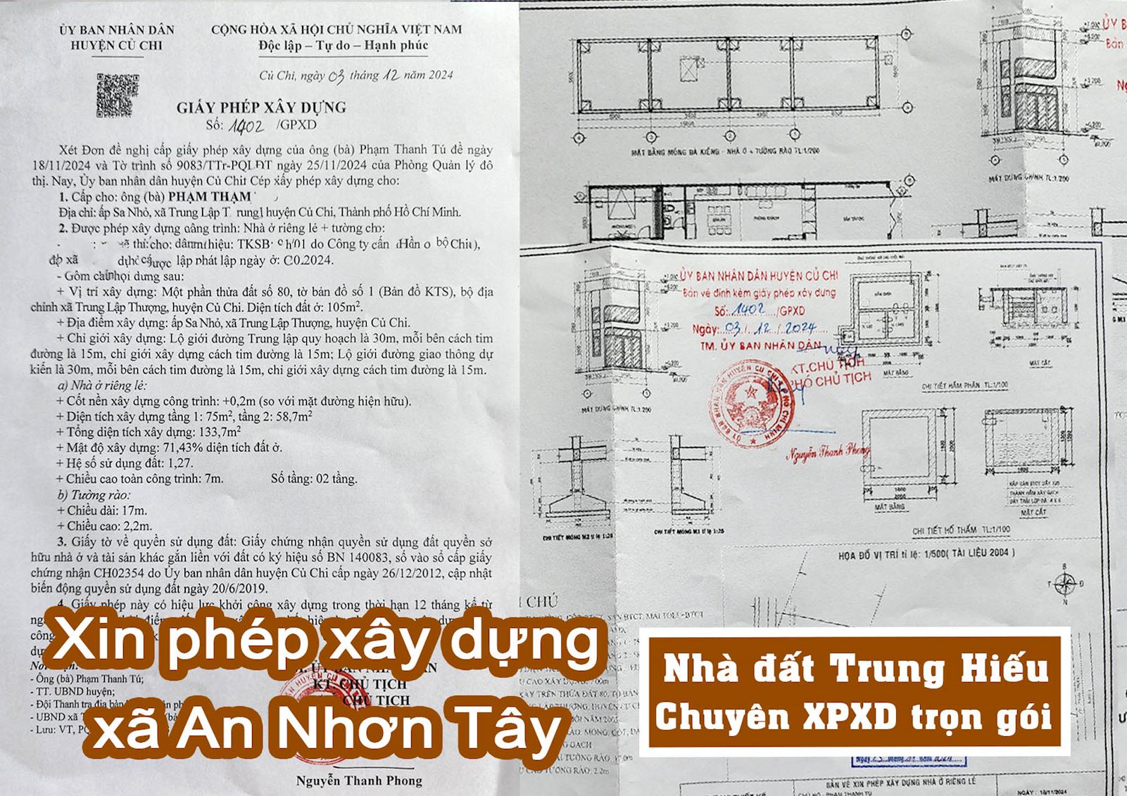 Dịch vụ xin phép xây dựng xã An Nhơn Tây
