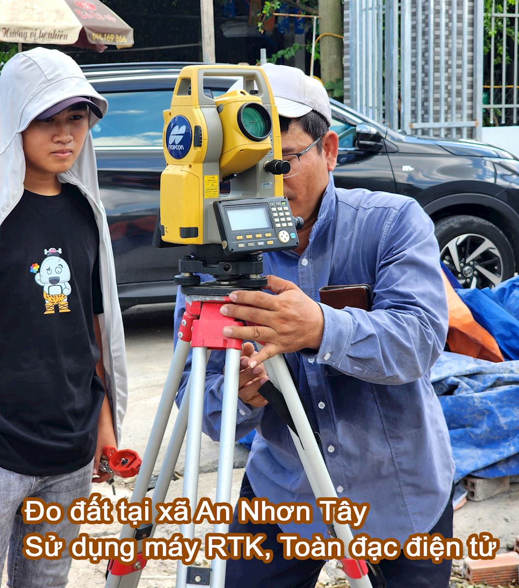Đo đạc địa chính xã An Nhơn Tây bằng máy RTK và toàn đạc điện tử