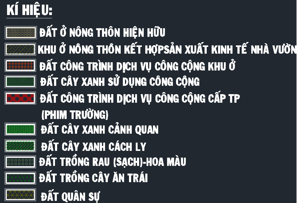 Ký hiệu đã lập quy hoạch chi tiết xã Hòa Phú