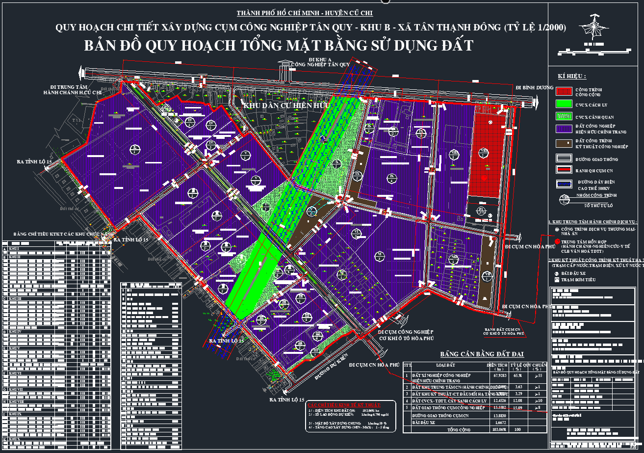 Một phần quy hoạch cụm công nghiệp Tân Quy