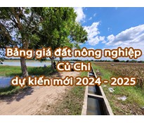 Bảng giá đất nông nghiệp Củ Chi dự kiến mới 2024 - 2025