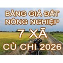 Bảng giá đất nông nghiệp Củ Chi 2026 theo loại đất và vị trí Bảng giá đất nông nghiệp Củ Chi 2026 theo loại đất và vị trí