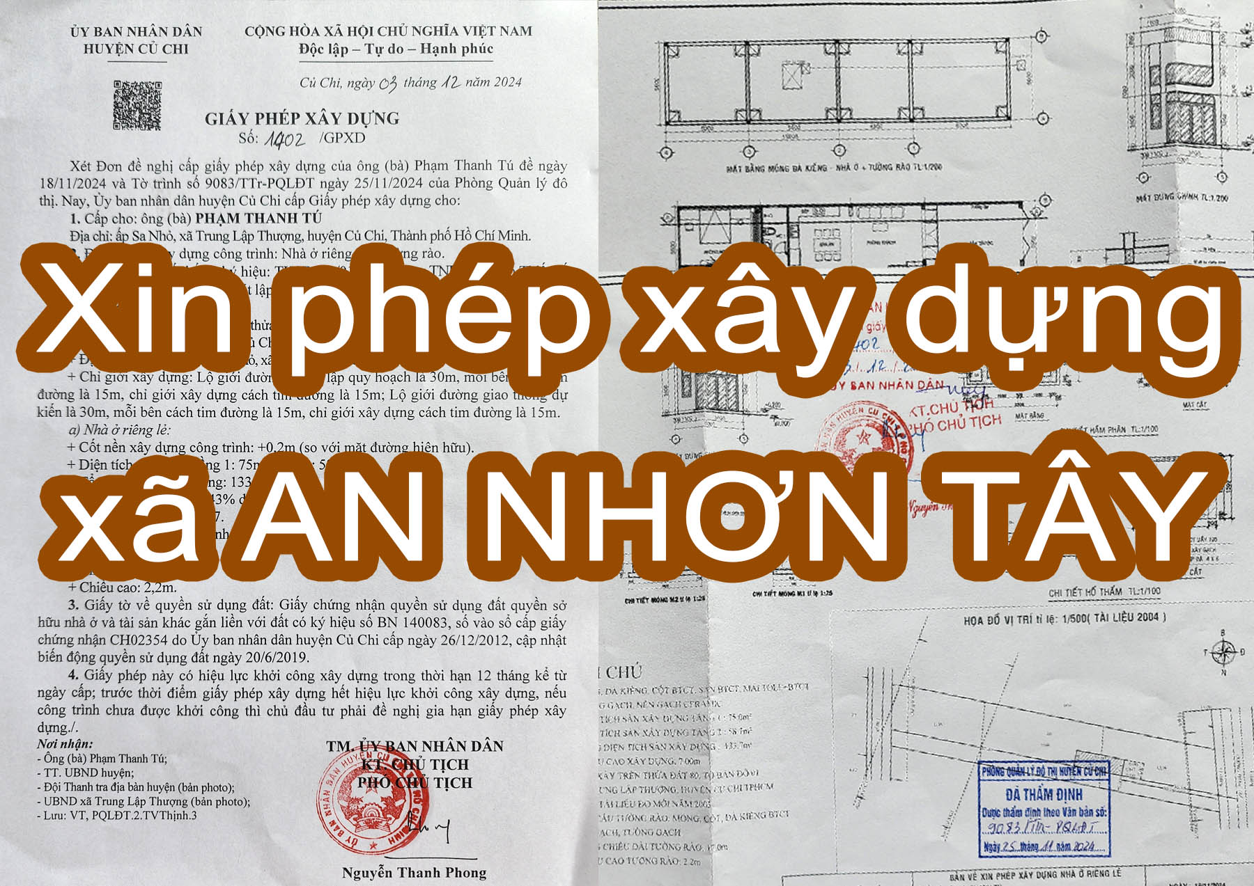 Xin phép xây dựng xã An Nhơn Tây - Trọn gói từ bản vẽ đến đo đạc